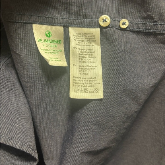 J Crew Men's Secret Wash organic cotton poplin shirt medium - Picture 6 of 6